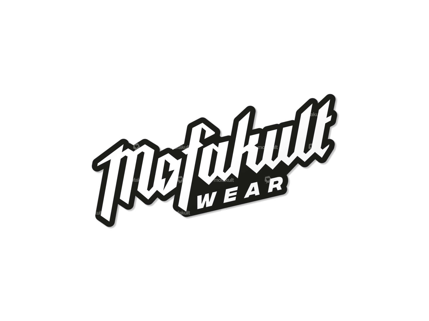 Sticker "Mofakultwear" white / black 90 x 49 mm Carousel Image 1