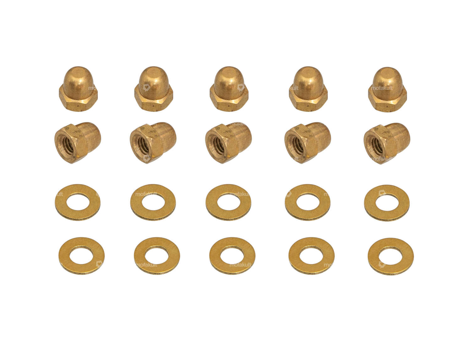 66HEROES M5 cap nut & washer set brass (10 pcs.) Carousel Image 1