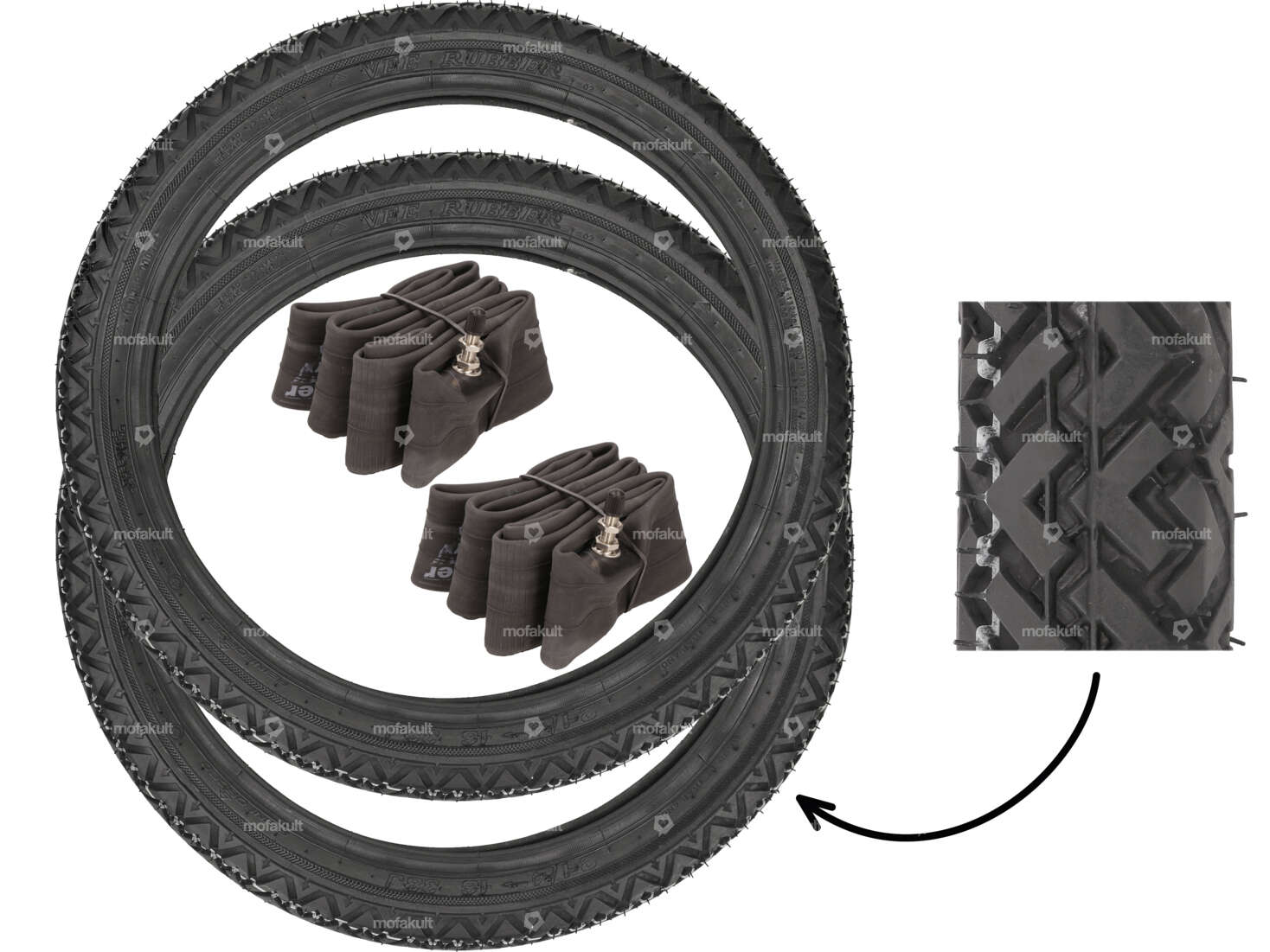 VeeRubber tire set 2.25 x 16" VRM087 (V087) Allround Carousel Image 1