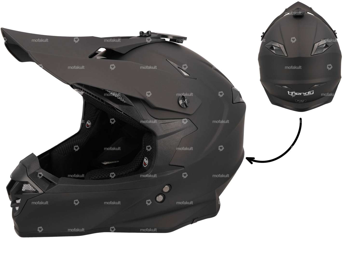 Cross helmet "Trendy" black matt (S-L) Carousel Image 1