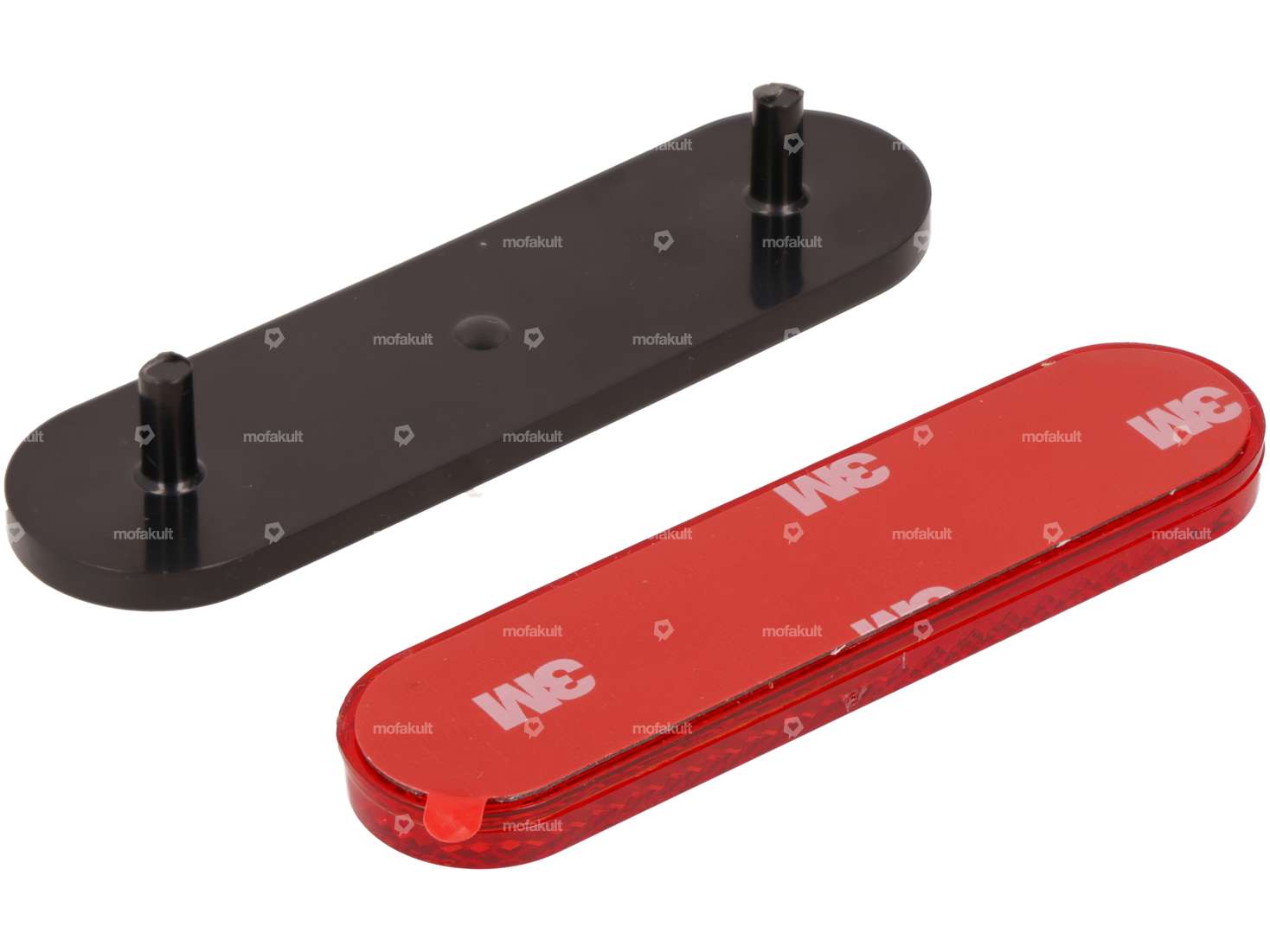 Reflector 100 x 2 mm with click fastening oval red Carousel Image 2