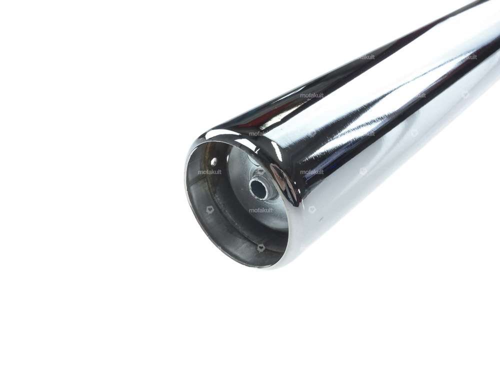 Rear muffler cigar Ø 26 / 60 mm curved chrome Carousel Image 3