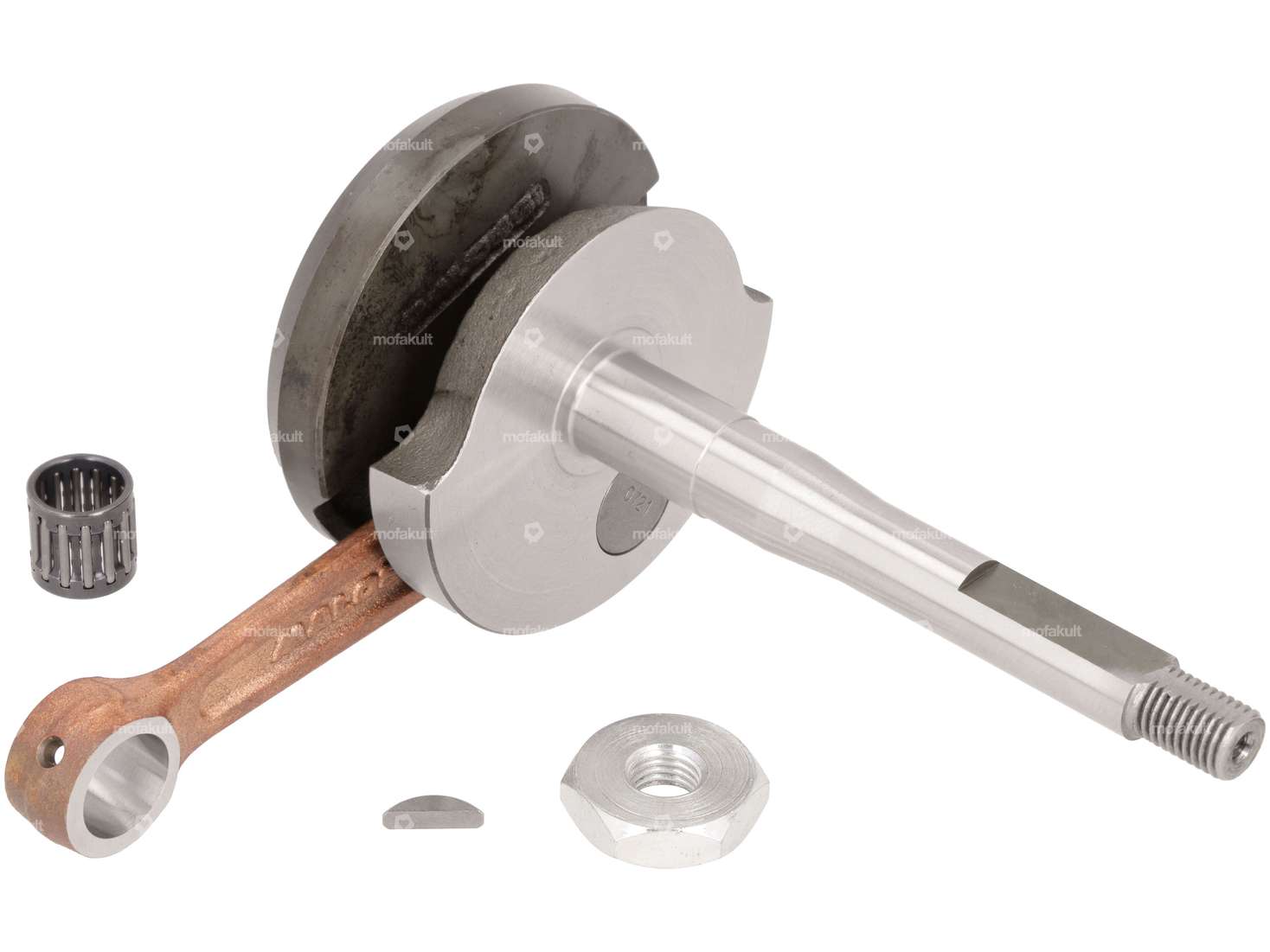 Malossi crankshaft "RHQ Racing" 12 mm KoBo | Piaggio Ciao, SI, Bravo, Boxer Carousel Image 1