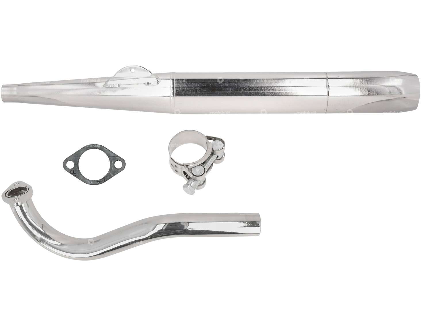swiing® ingenious exhaust cigar 28 / 70 mm chrome | Puch Supermaxi LG1/LG2 Carousel Image 1