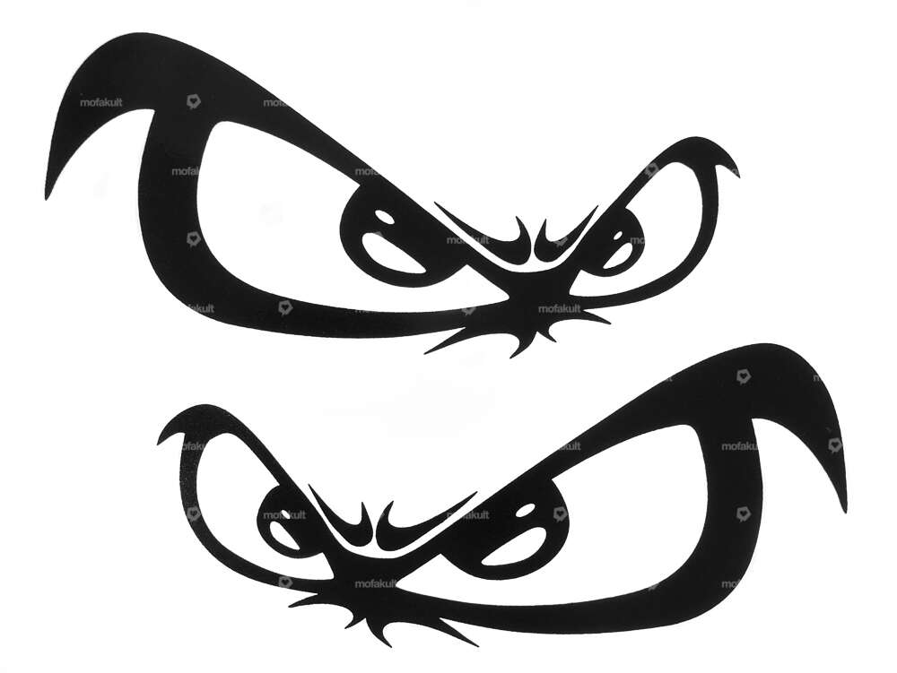 Evil Eye" sticker black (110x45 mm) Carousel Image 1