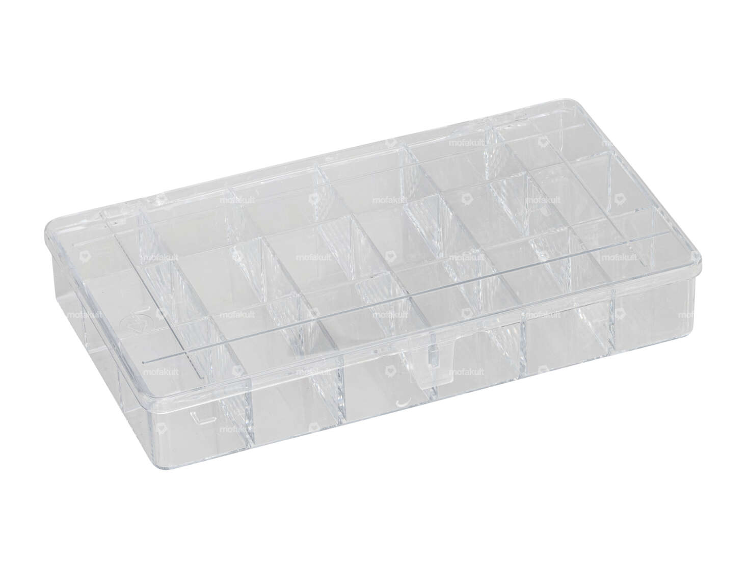 Assortment box transparent 18 compartments Carousel Image 1