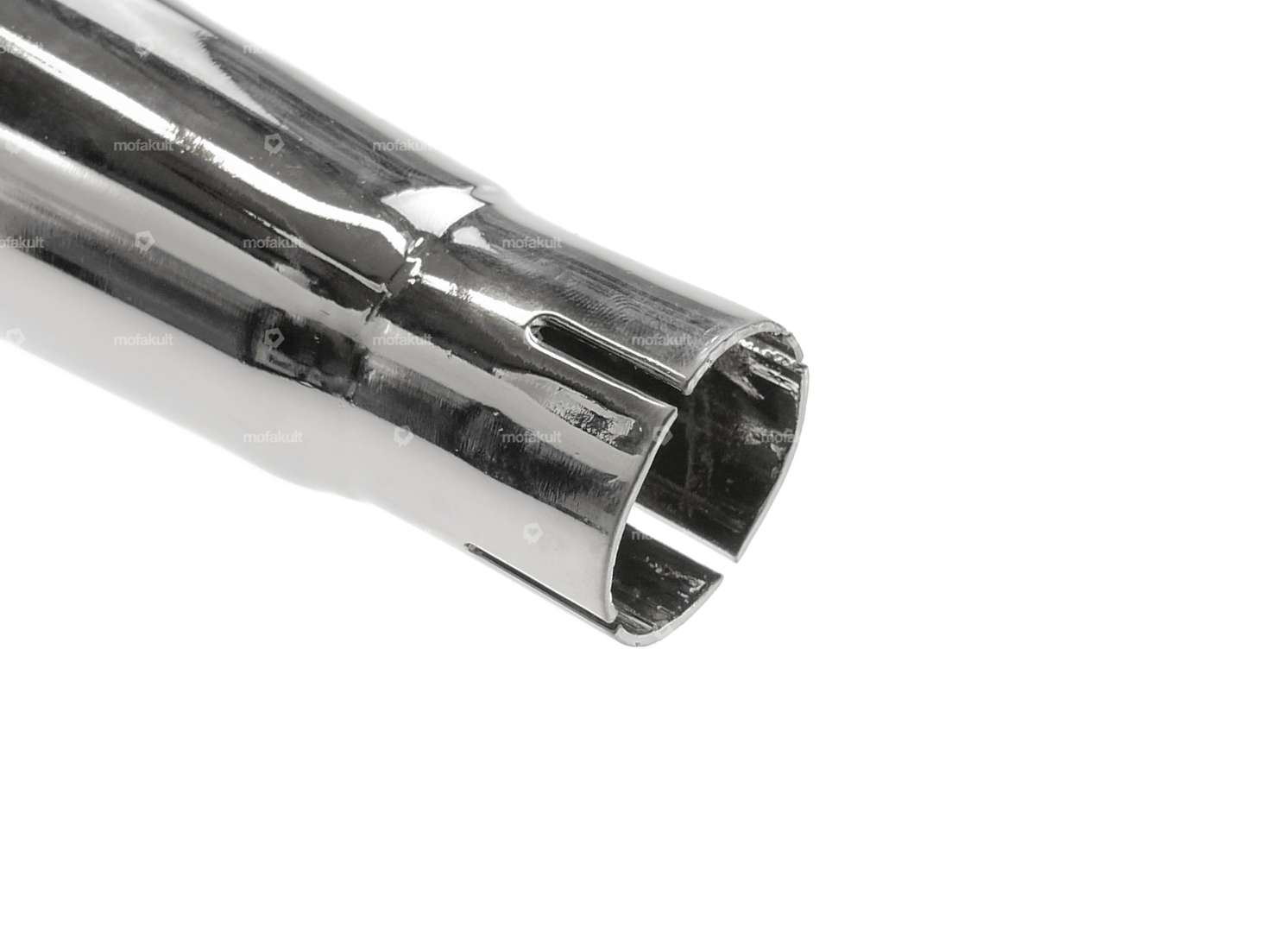 66HEROES Exhaust X-Pipe 32 mm chrome / black CNC end piece Carousel Image 7