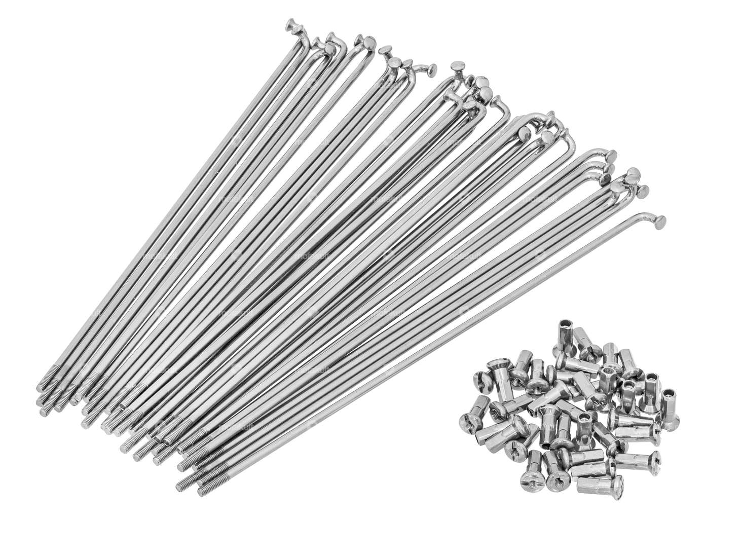 GPO 17" spoke set incl. nipple (2.9 x 188 mm) silver Carousel Image 1