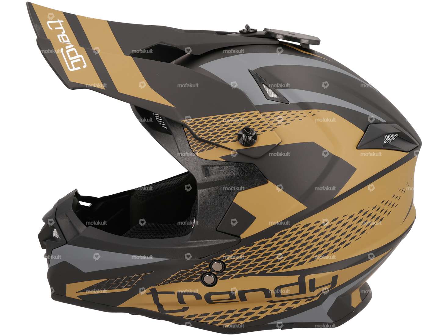 Cross helmet "Trendy" black-grey-gold matt (S-L) Carousel Image 2