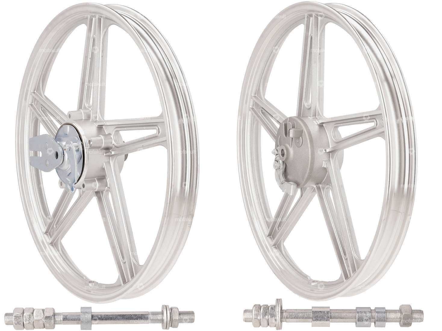 Wheel set 17" cast silver (5 spokes) | Peugeot 103 Carousel Image 1