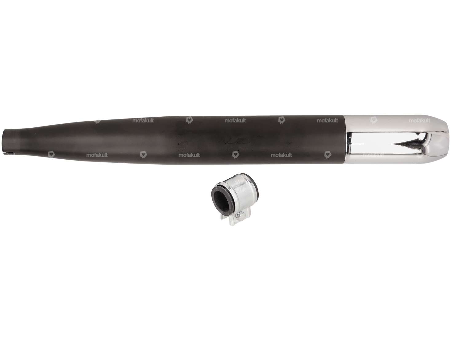 GPO Cigar Exhaust Ø 28 / 60 mm Black / Chrome | Sachs Carousel Image 1