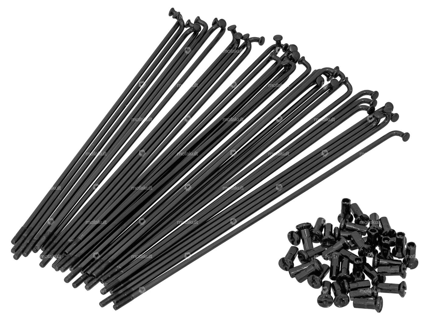 GPO 19" spoke set incl. nipple (2.9 x 212 mm) black Carousel Image 1