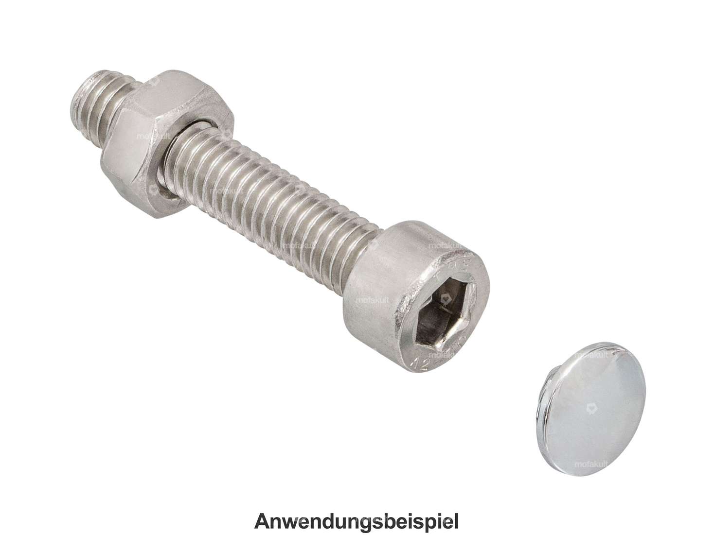 Cover hexagon socket M8 chrome Carousel Image 3