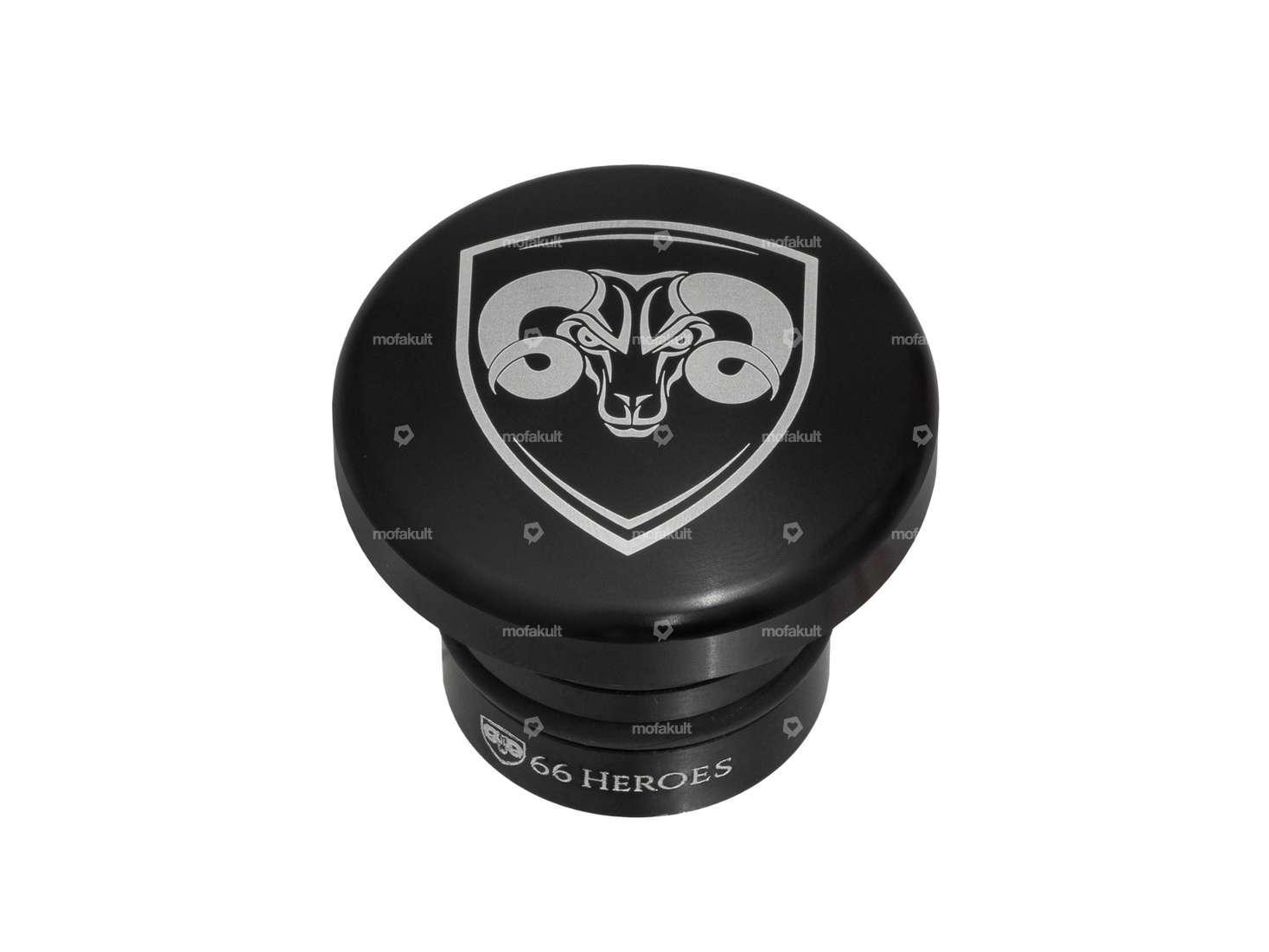 66HEROES Tank cap "66HEROES" round black | Puch Maxi Carousel Image 1