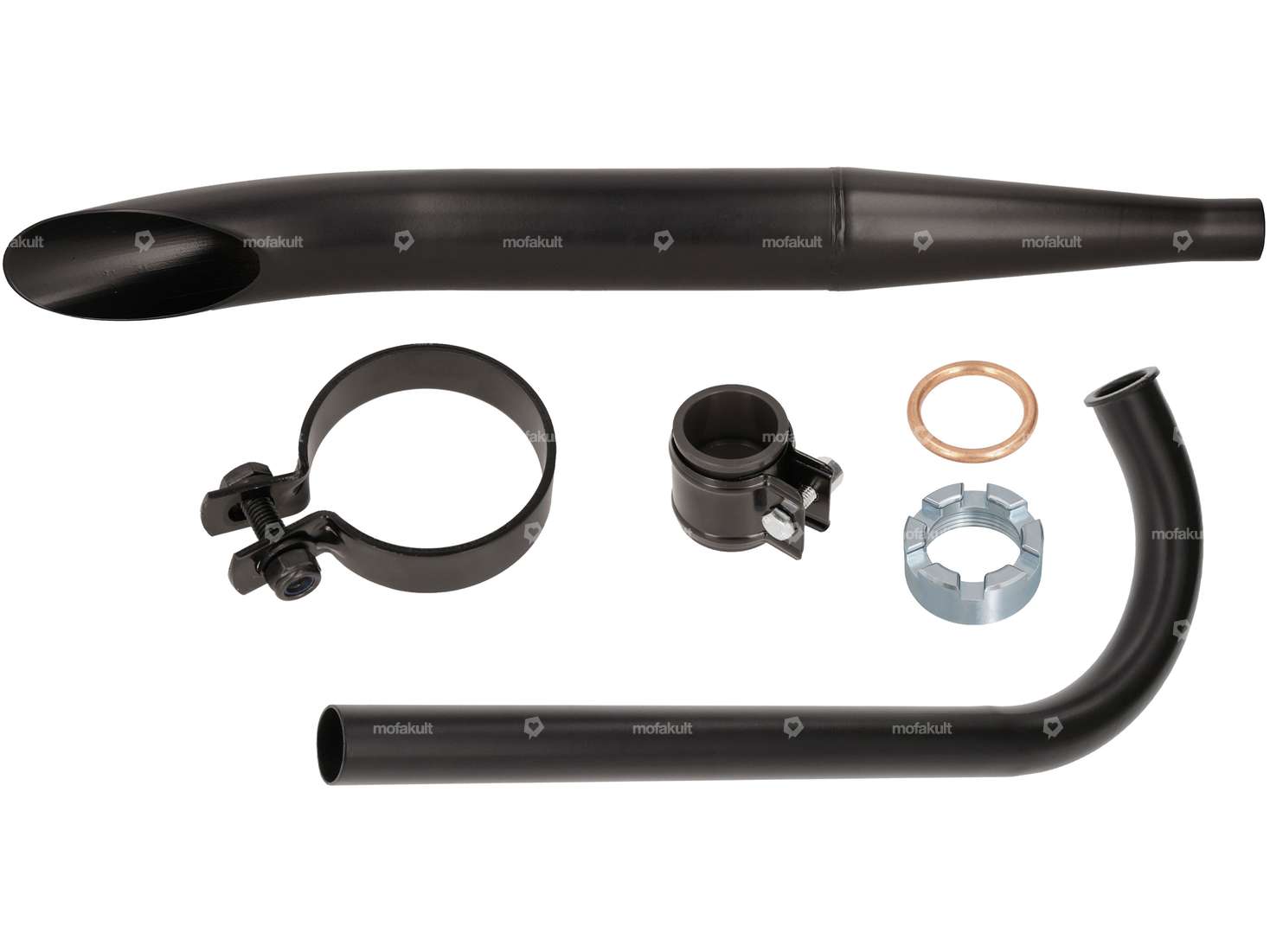 Exhaust set Sidepipe Ø 28 / 60 mm black | Sachs 50/2 Carousel Image 1