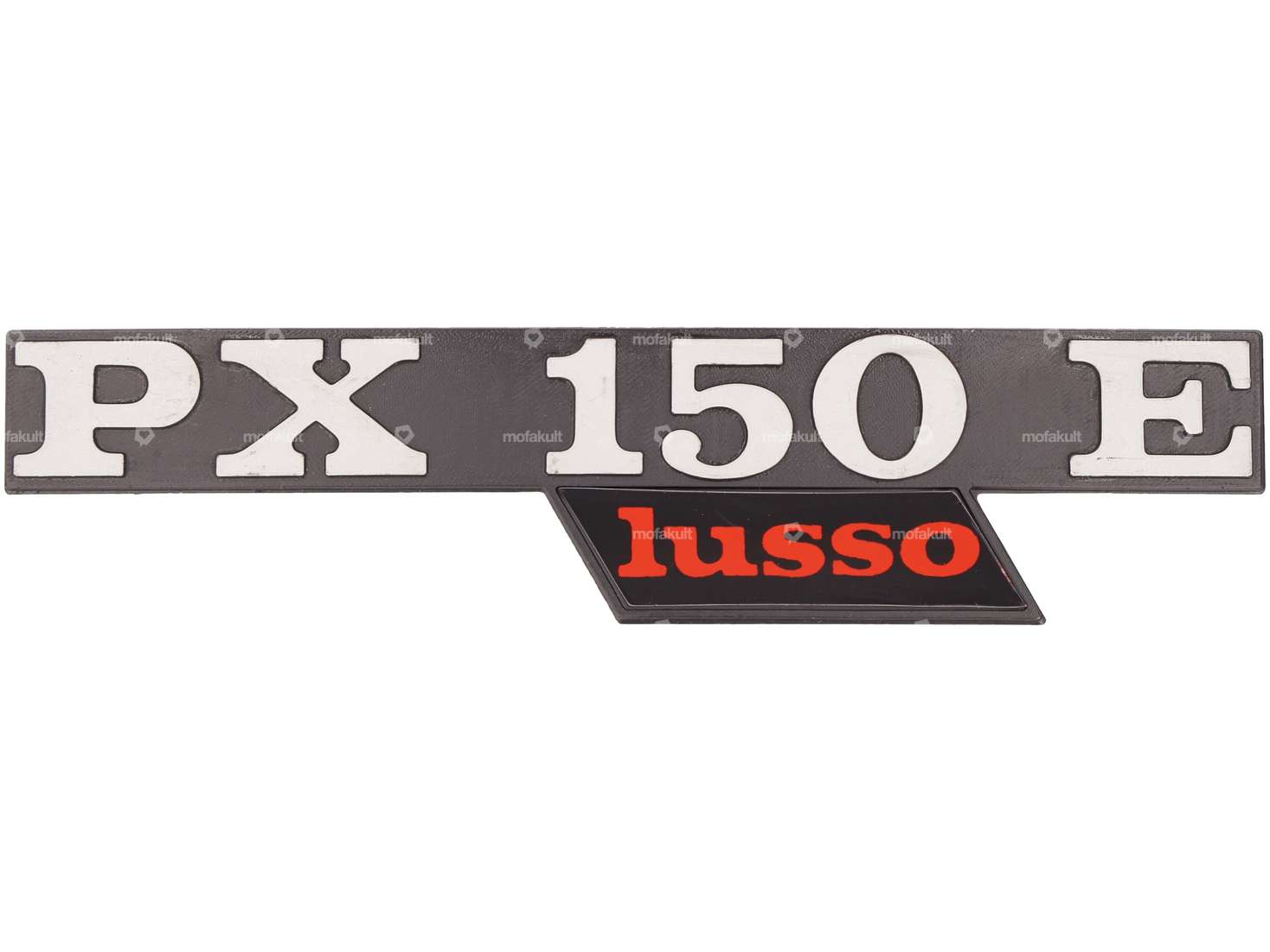 CIF emblem side cover left "PX 150 E lusso" aluminum | Vespa PX150 Lusso Carousel Image 1
