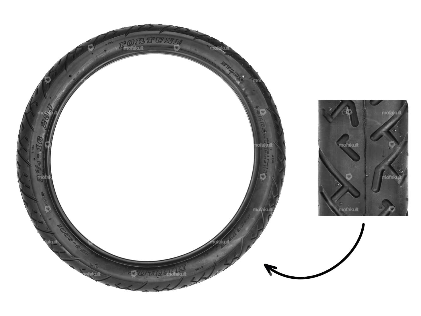 Fortune 2.25 x 16" tires F-854 4 P.R. Semi-Slick Carousel Image 1