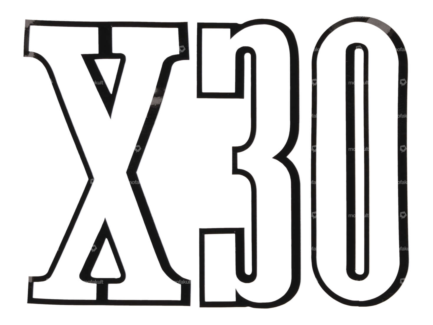 Sticker "X30" 68 x 50 mm black | Puch X30 Turbo Carousel Image 1