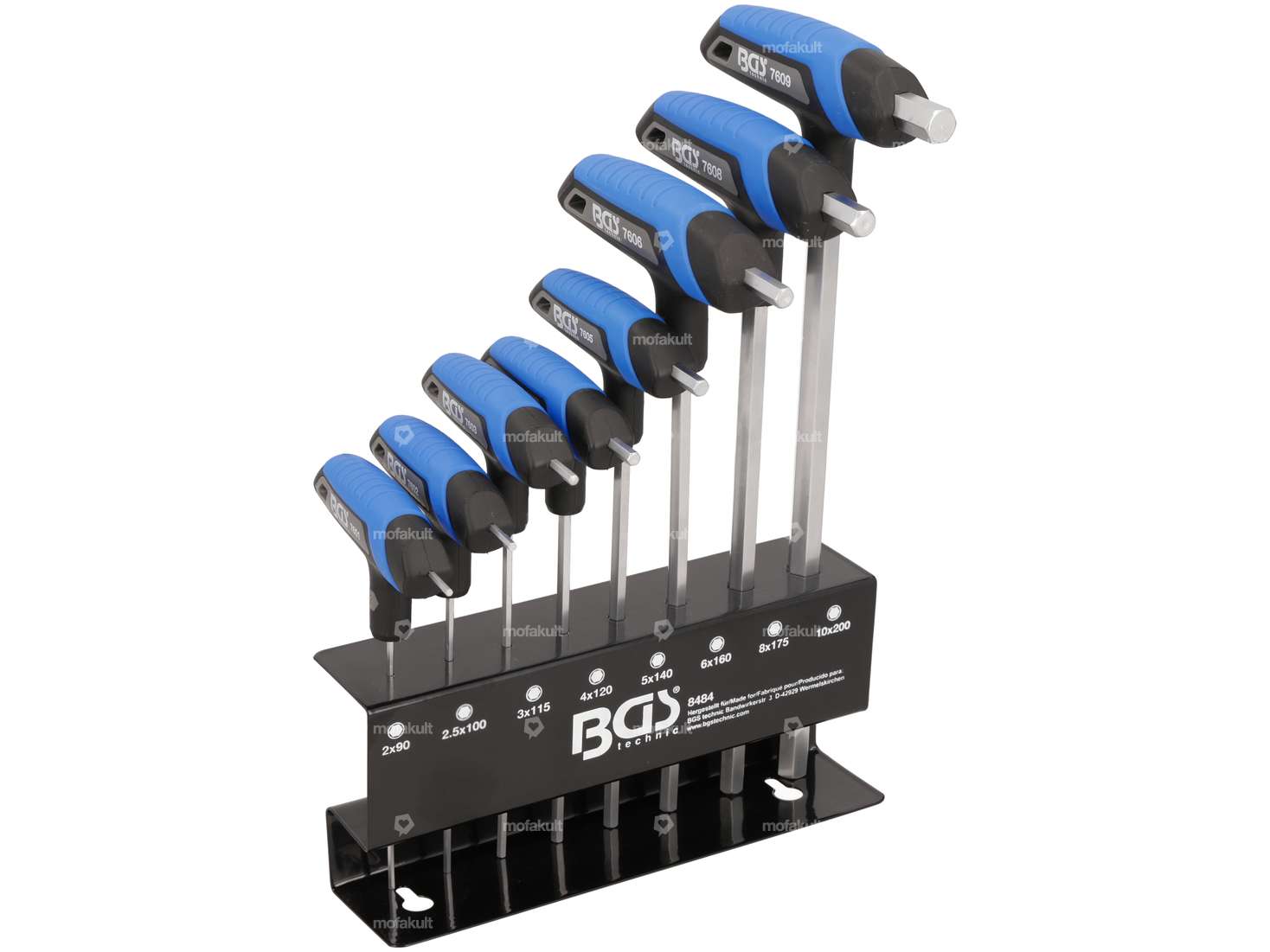 BGS T-handle hexagon socket set 2 - 10 mm 8 pcs. Carousel Image 1