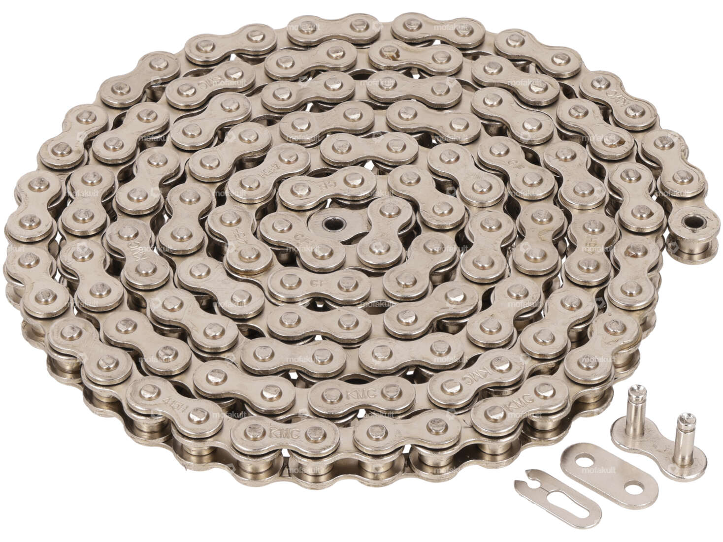 KMC drive chain silver nickel-plated 415H (reinforced) 128L Carousel Image 1