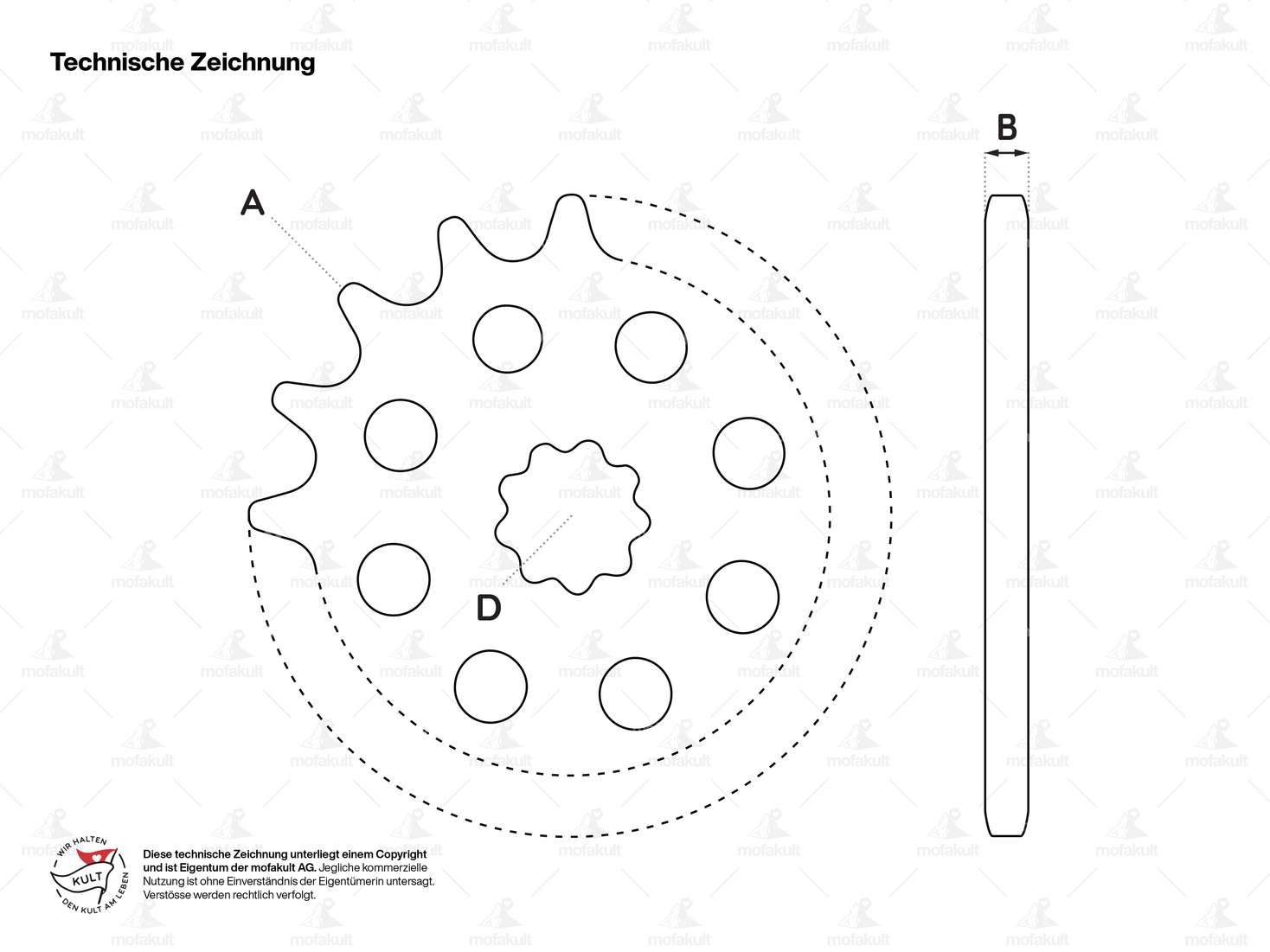 GPO sprocket 17 teeth camouflaged | Puch Carousel Image 2