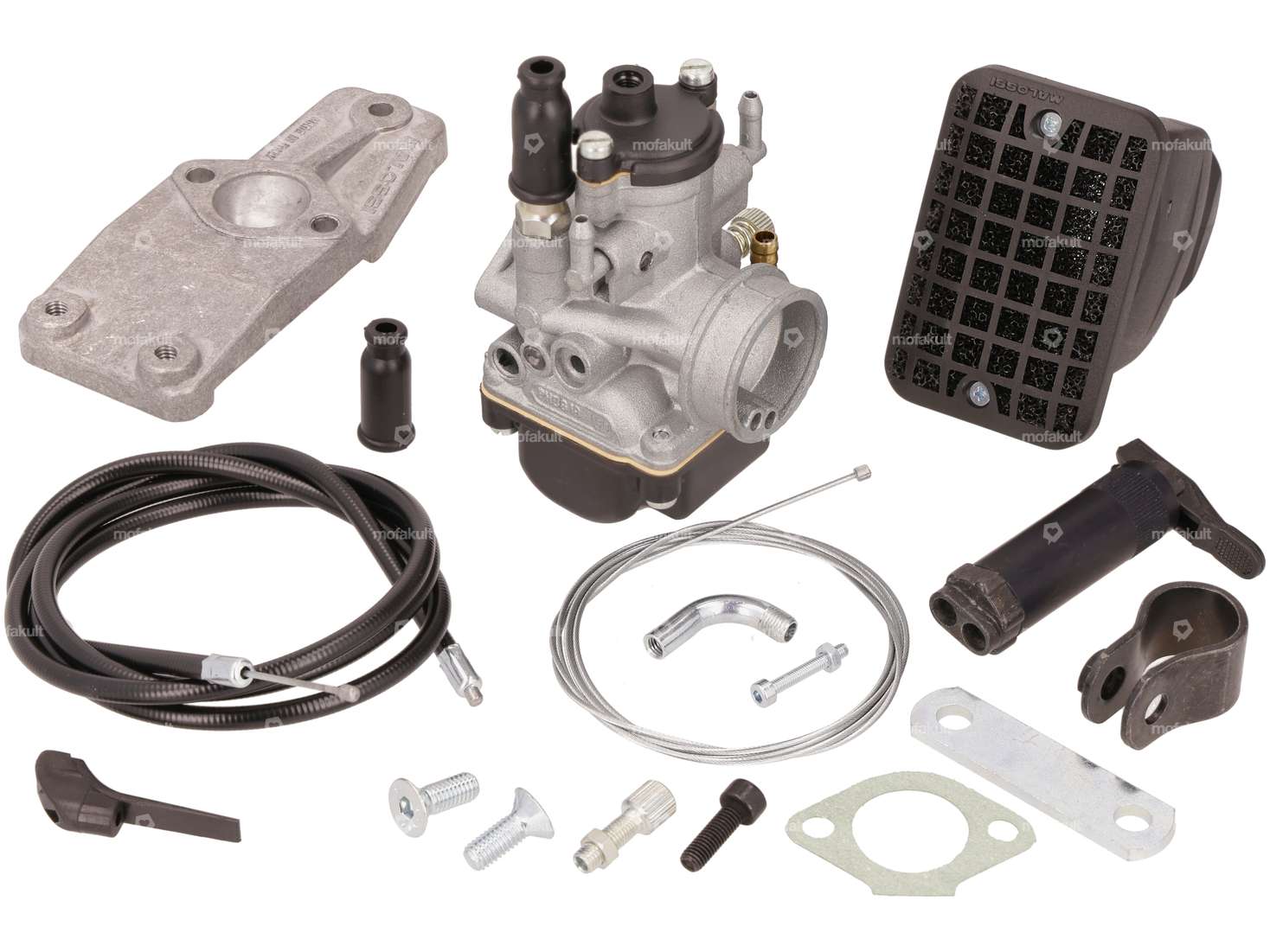 Malossi carburetor set Dellorto 19/19 racing case | Piaggio Ciao, SI, Bravo, Boxer Carousel Image 1