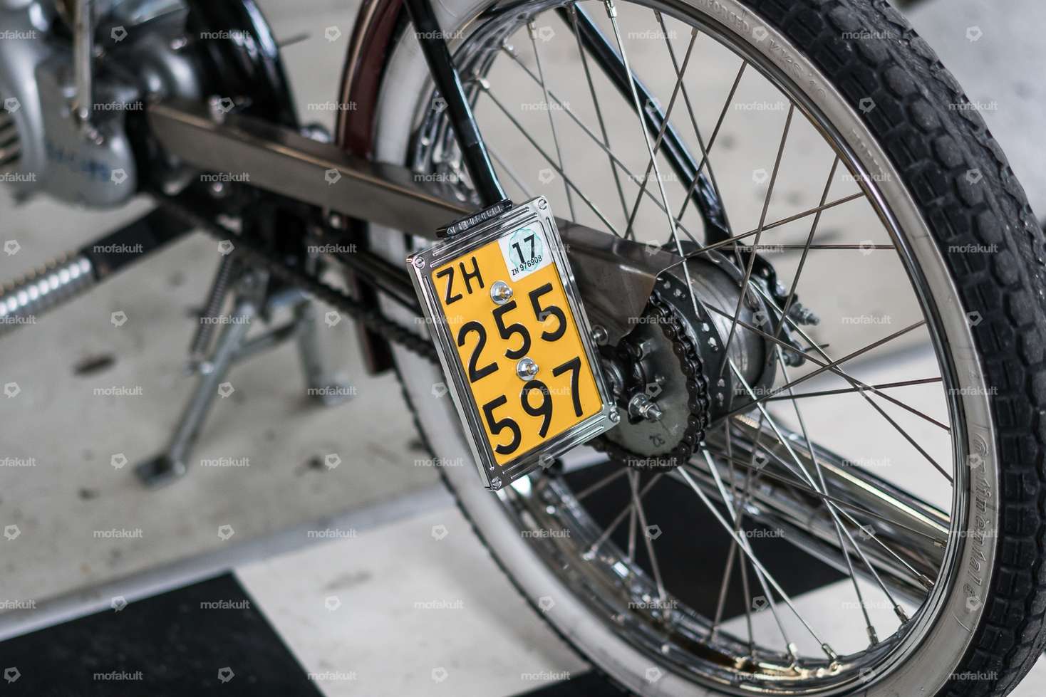 66HEROES License plate holder side incl. mounting pin Inox (CH version) Carousel Image 4