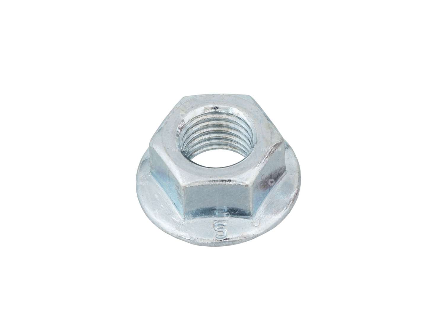 Flange nut M10x1.25 fine thread serrated galvanized Carousel Image 1