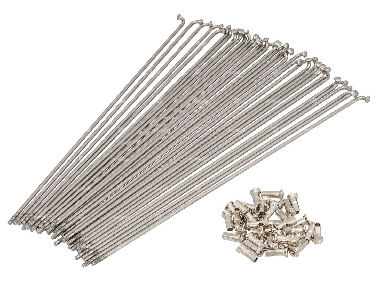 WWS 22" spoke set incl. nipple (2.6 x 245 mm) Inox Carousel Image 1