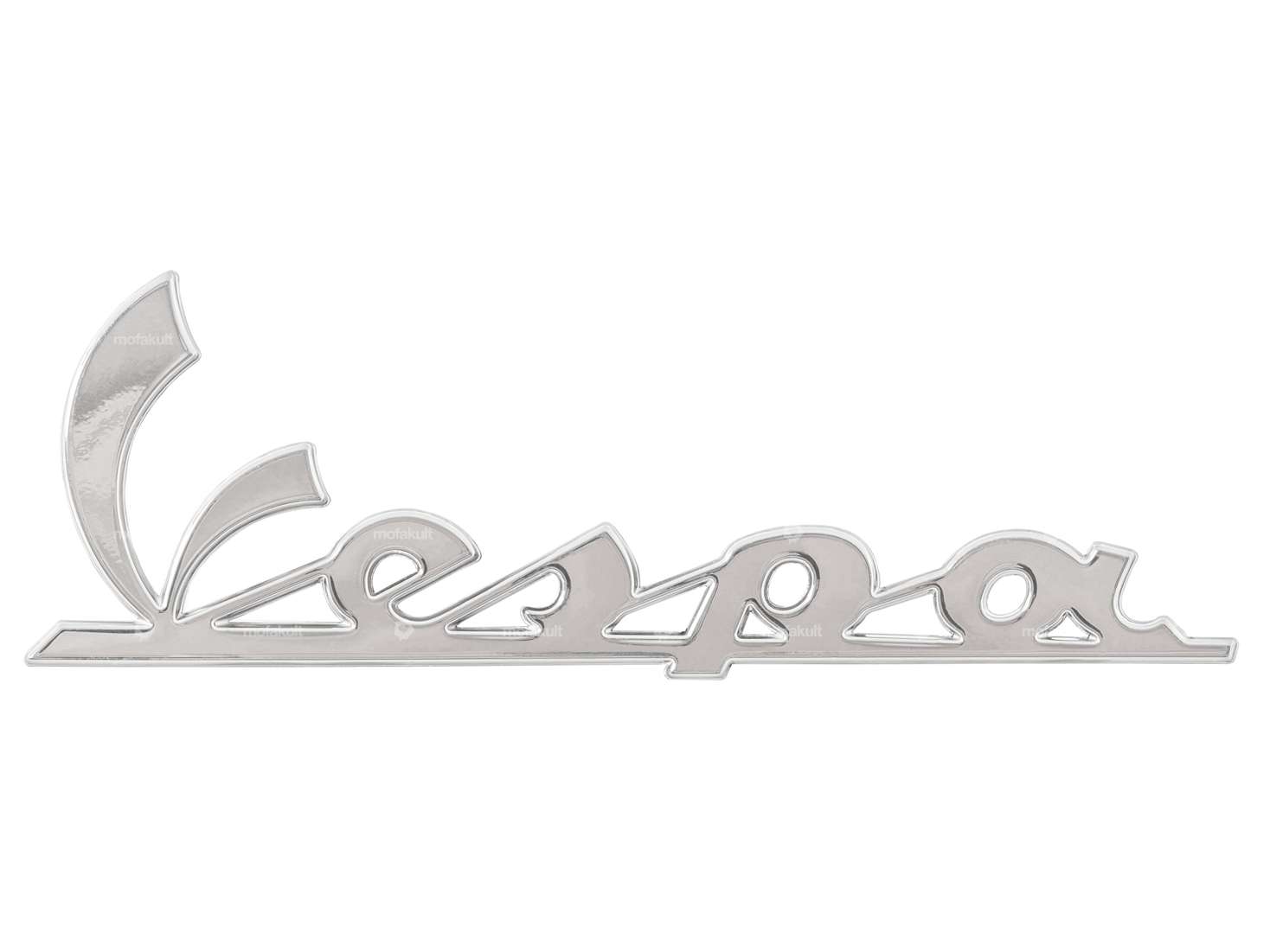 Vespa" emblem 150 x 50 mm chrome Carousel Image 1