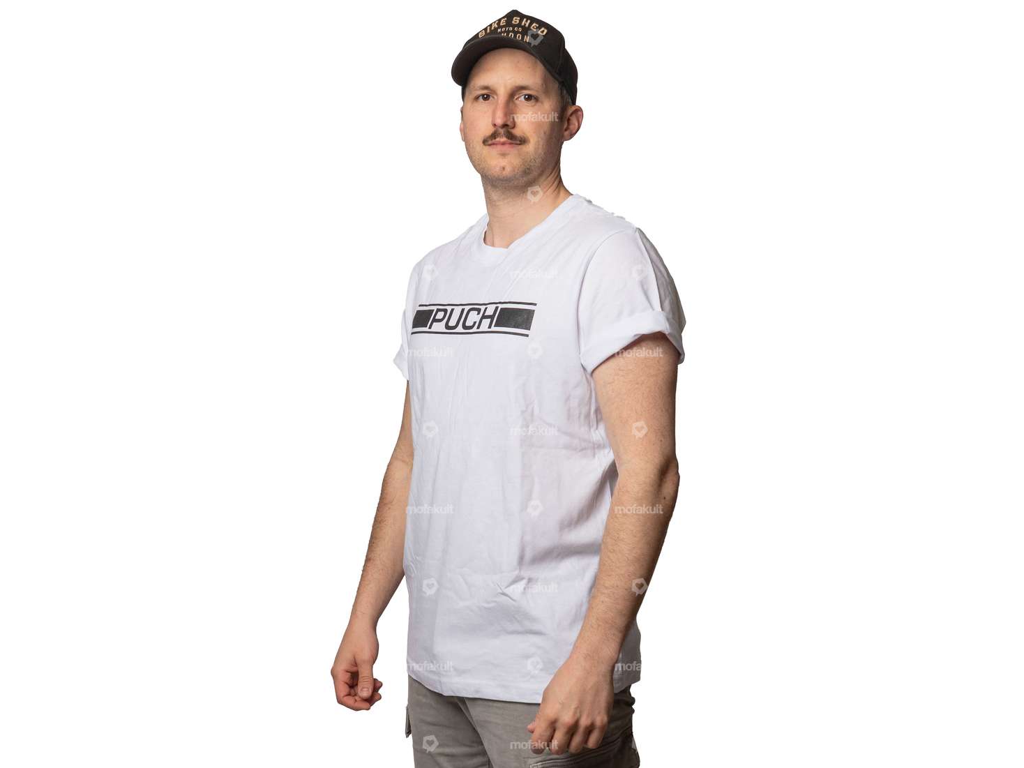 mk-Merch T-Shirt "PUCH" white Carousel Image 2