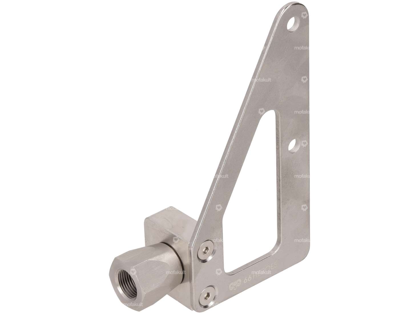 66HEROES License plate holder incl. mounting pin on the right side Inox (CH version) Carousel Image 1