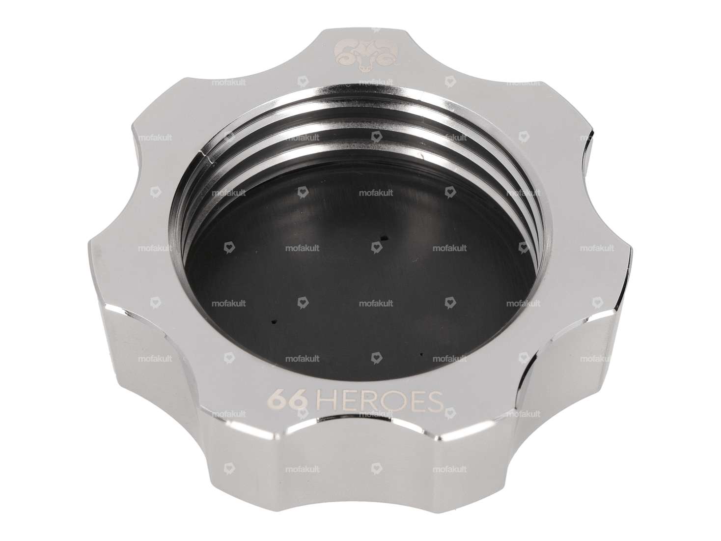 66HEROES Tank cap M44 aluminum chrome | Puch Carousel Image 2