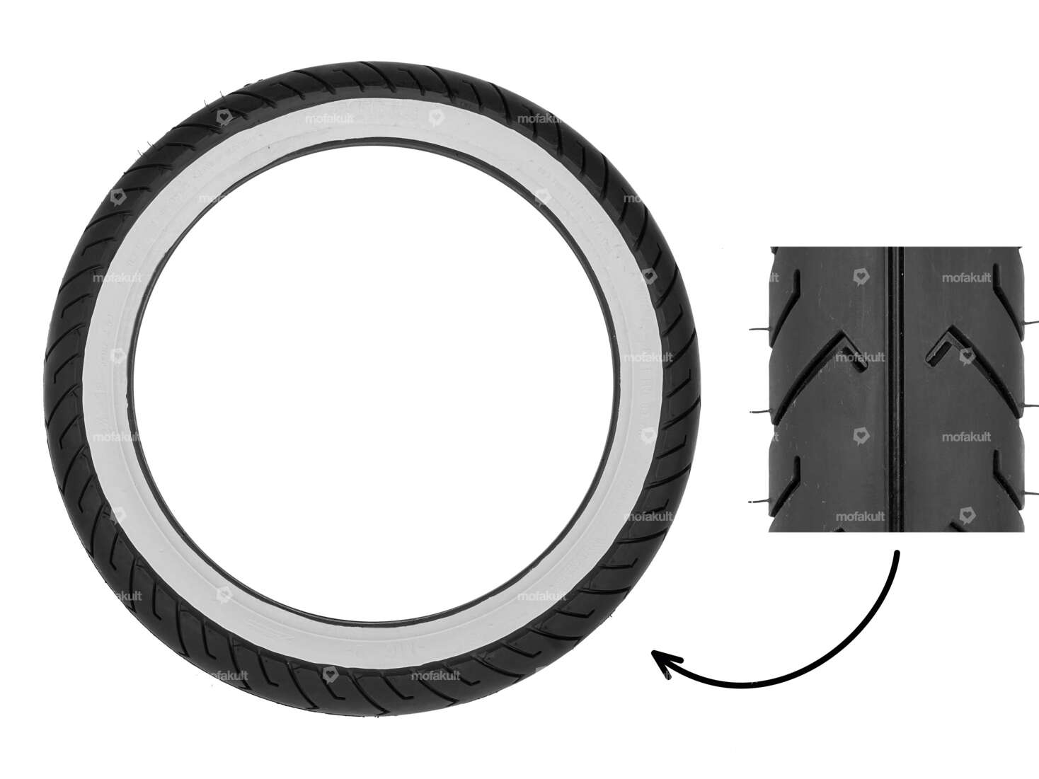 Mitas 2.75 x 16" tires MC2 Semi-Slick Whitewall Carousel Image 1