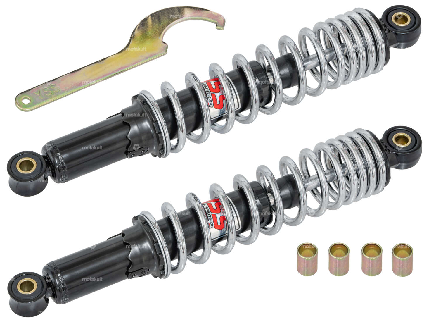 YSS shock absorber 32 cm black / chrome (oil pressure) Carousel Image 1