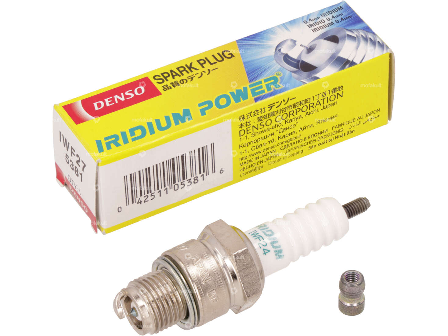 DENSO (IWF24 / IWF27) Spark plug short thread U-Groove Iridium Carousel Image 1