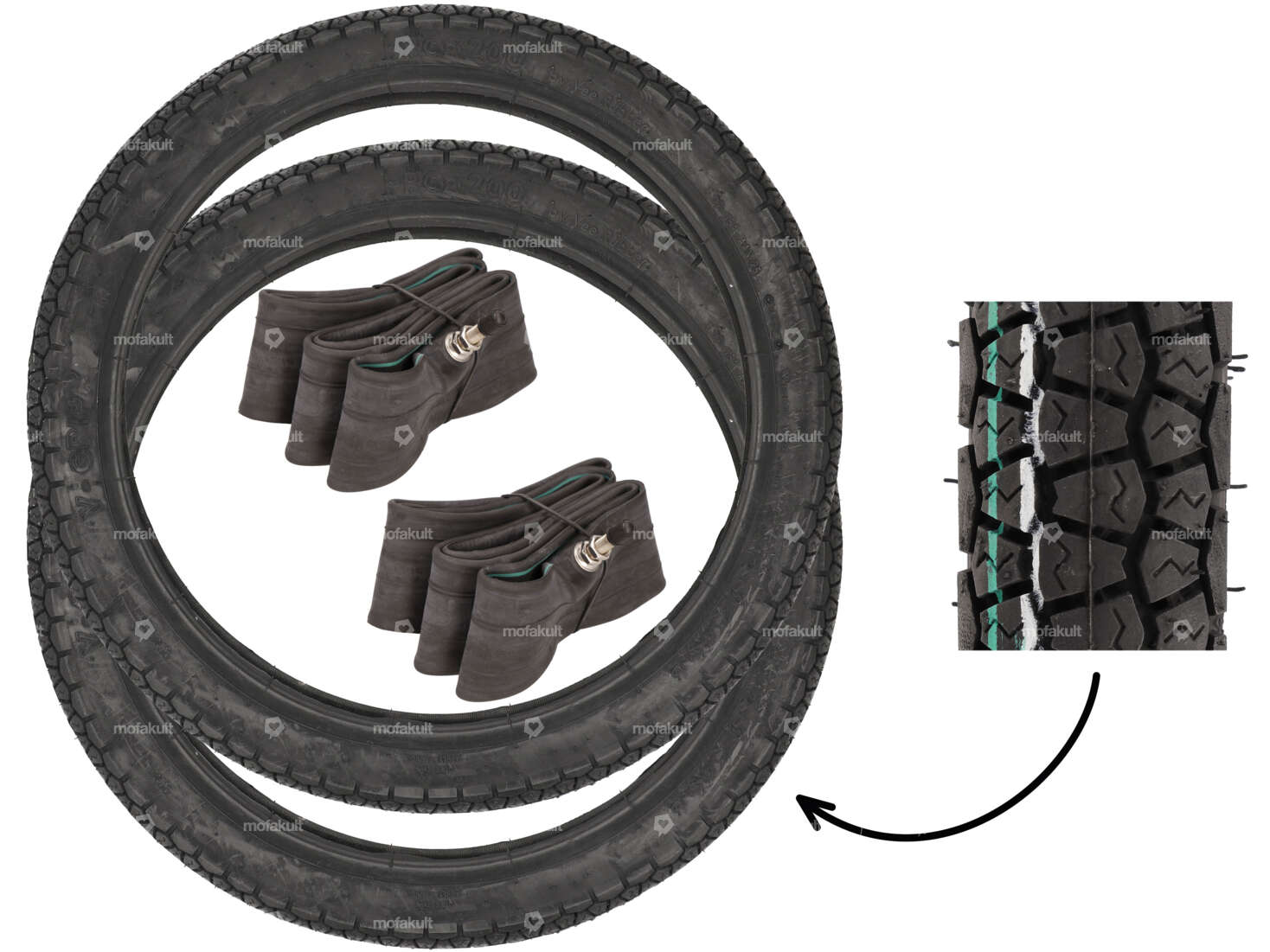 VeeRubber tire set 2.25 x 17" VRM125 (V125) Allround Carousel Image 1