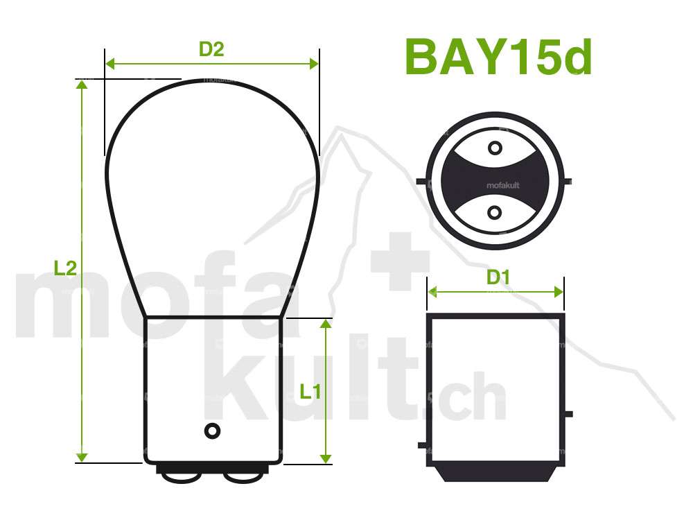 GPO bulb 12V - 18/5W (BAY15d) red 2-filament Carousel Image 2