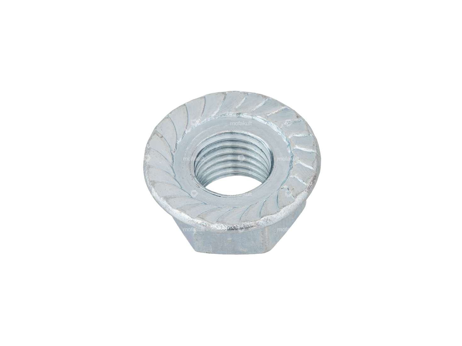 Flange nut M10x1.25 fine thread serrated galvanized Carousel Image 2