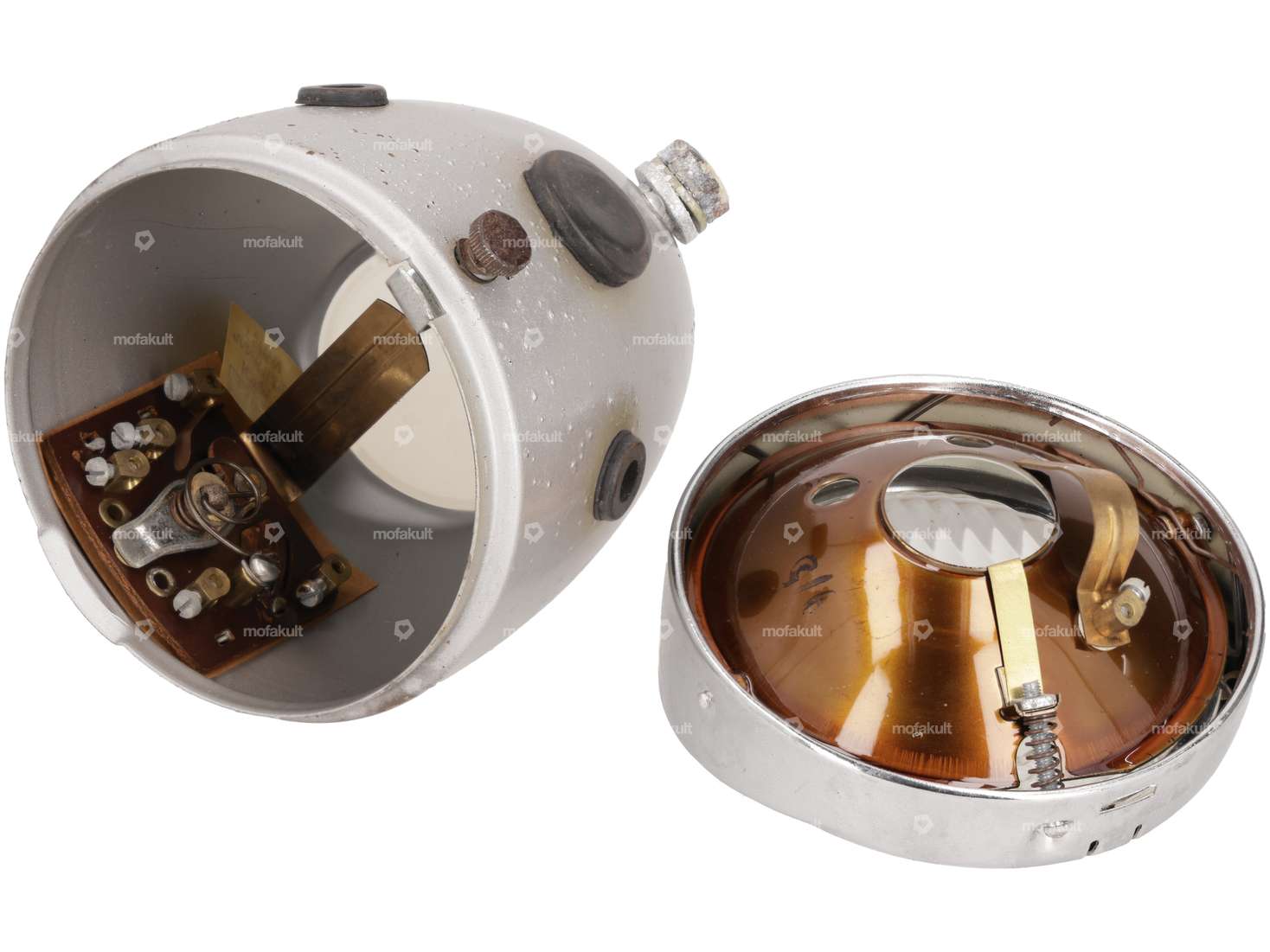 Union egg lamp Ø 92 mm with damage (center mounting) silver NOS Carousel Image 4