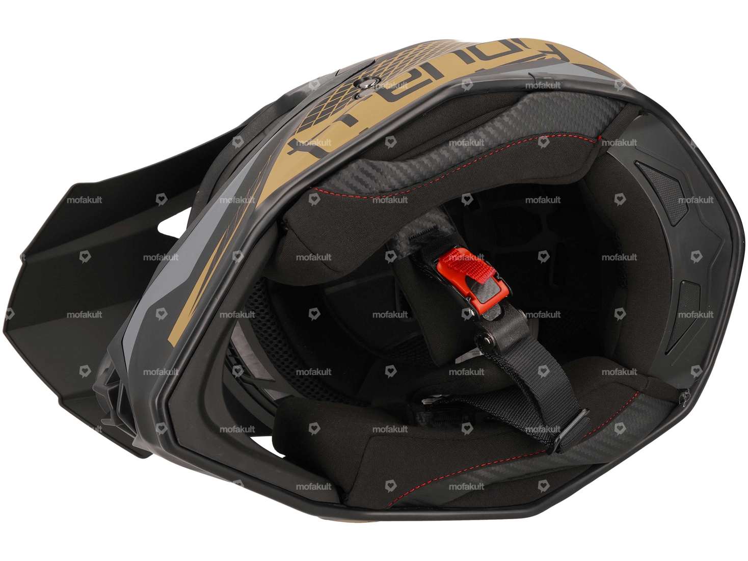 Cross helmet "Trendy" black-grey-gold matt (S-L) Carousel Image 4