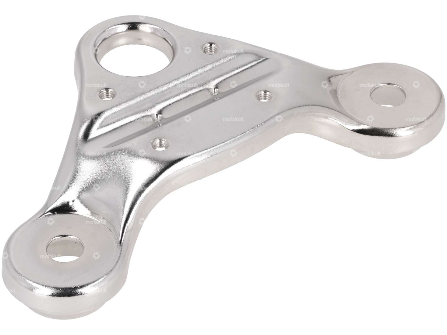 EBR upper triple clamp (guided bars) chrome Carousel Image 1