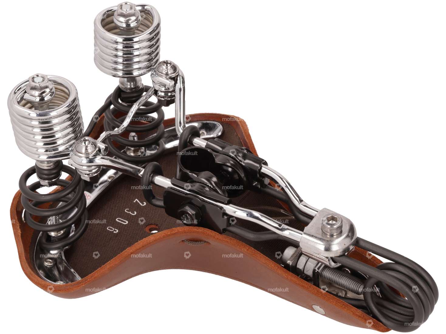 66HEROES Saddle "Luxury" brown leather sprung Carousel Image 2