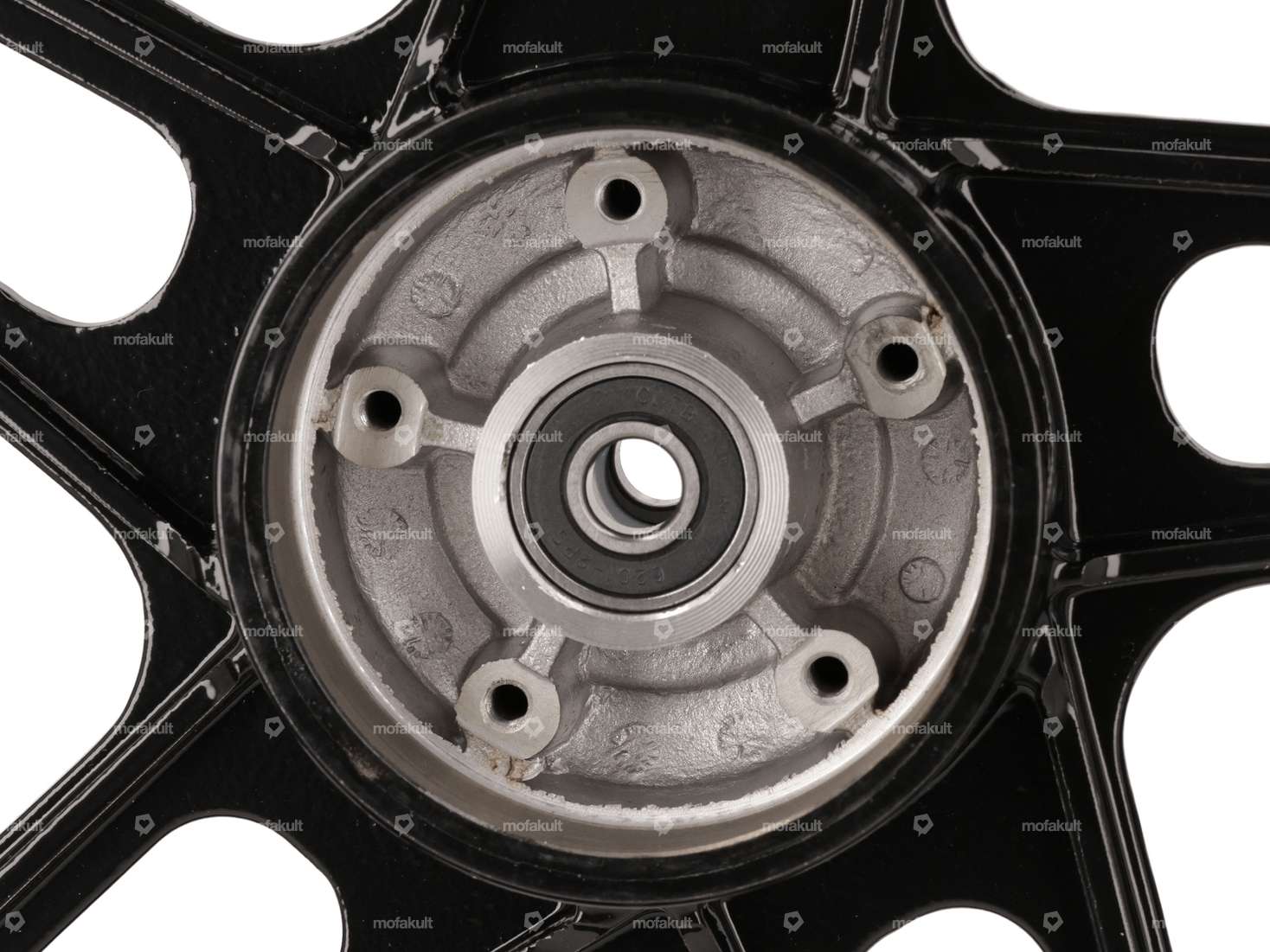 17" front wheel cast iron black with brake anchor plate Carousel Image 3