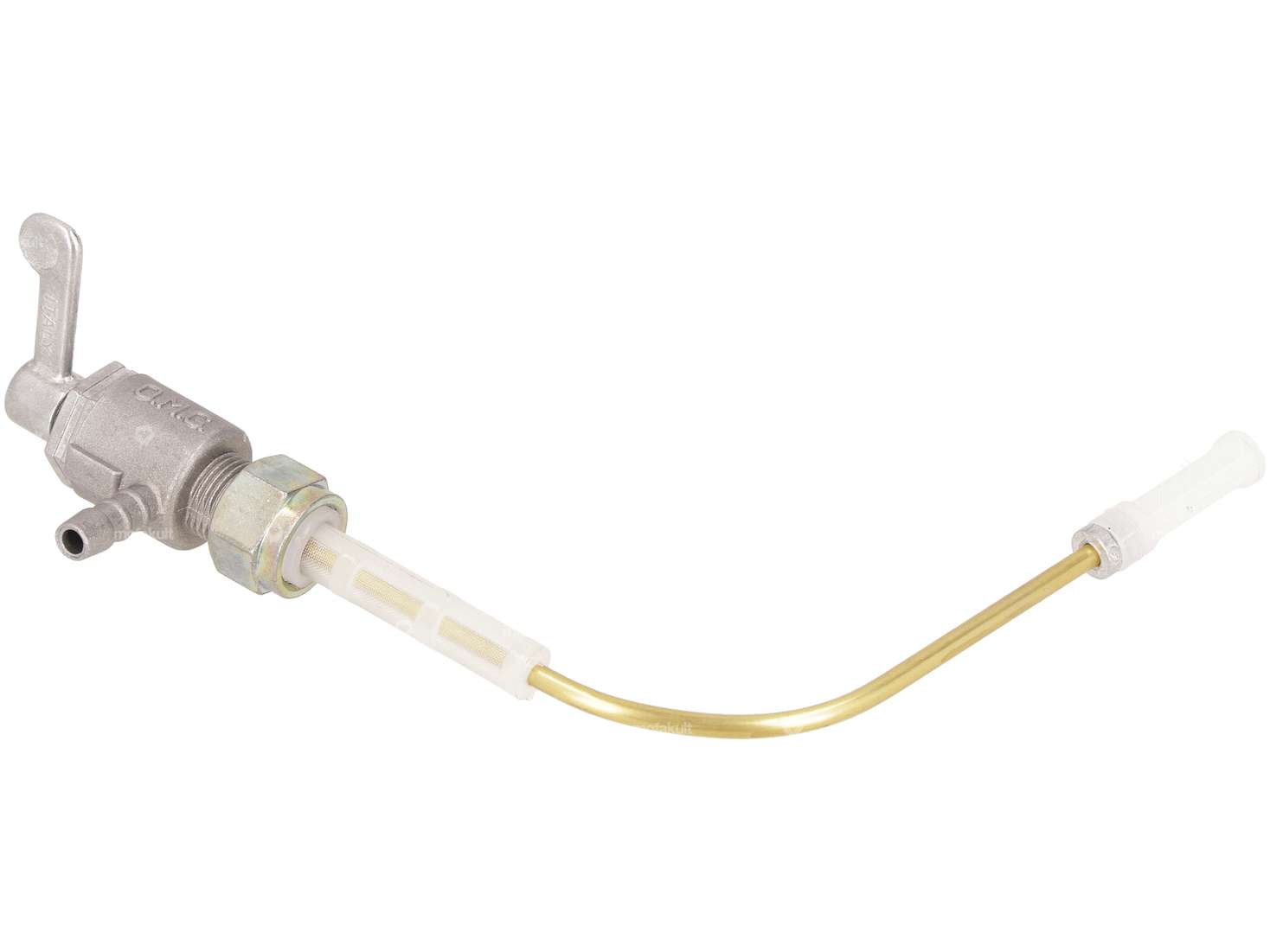 OMG fuel tap horizontal M12x1 (with union nut) bottom outgoing, metal lever | Piaggio Ciao Carousel Image 2