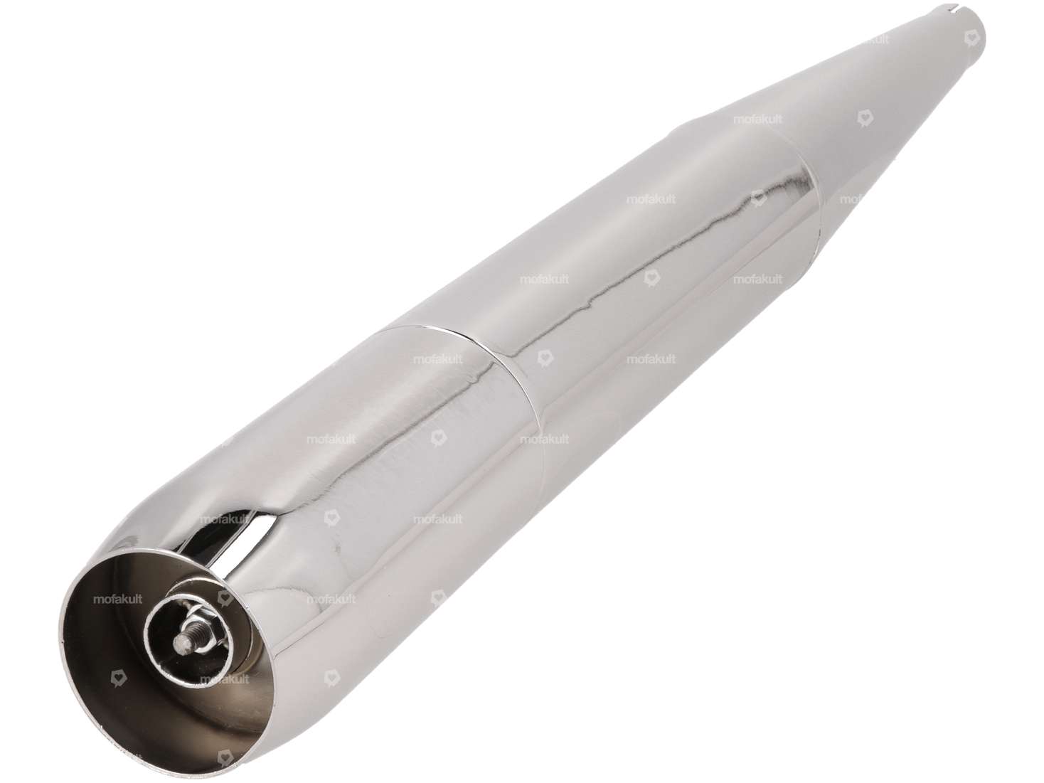 Rear silencer cigar Ø 32 / 70 mm chrome Carousel Image 2
