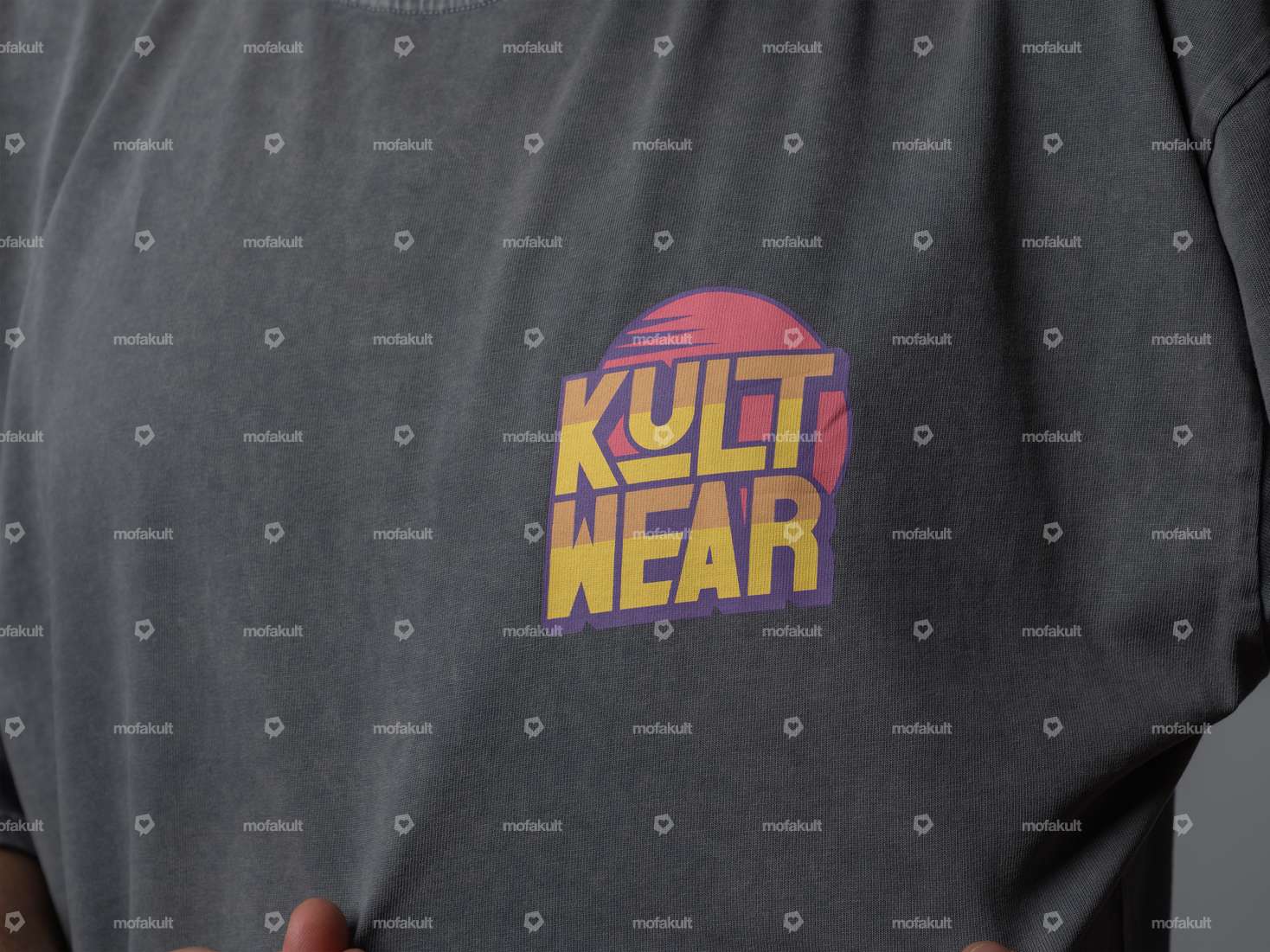 KULTWEAR T-shirt "Vintage" Oversized gray Carousel Image 3