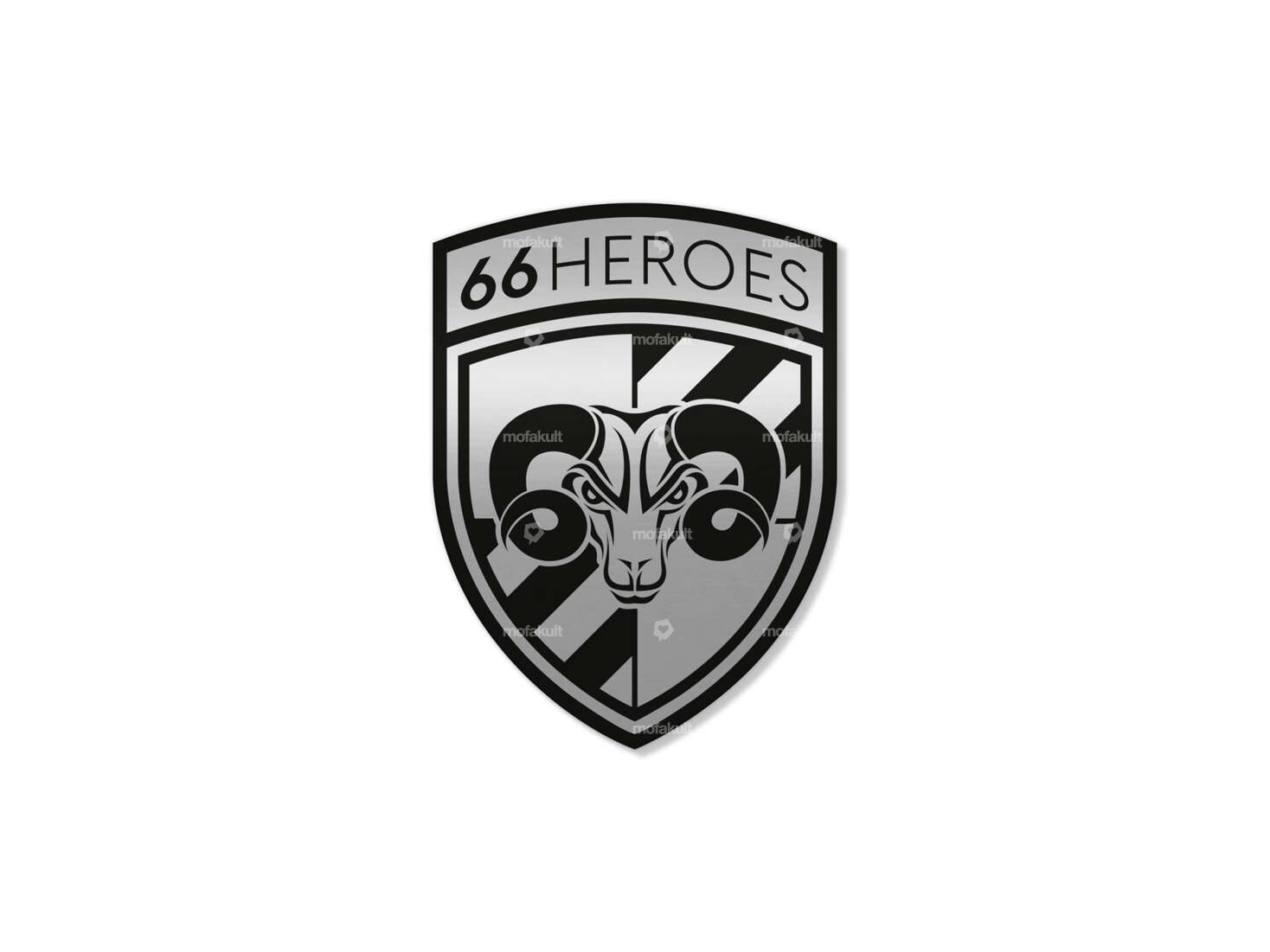 Sticker "66HEROES" 27 x 35 mm chrome Carousel Image 1
