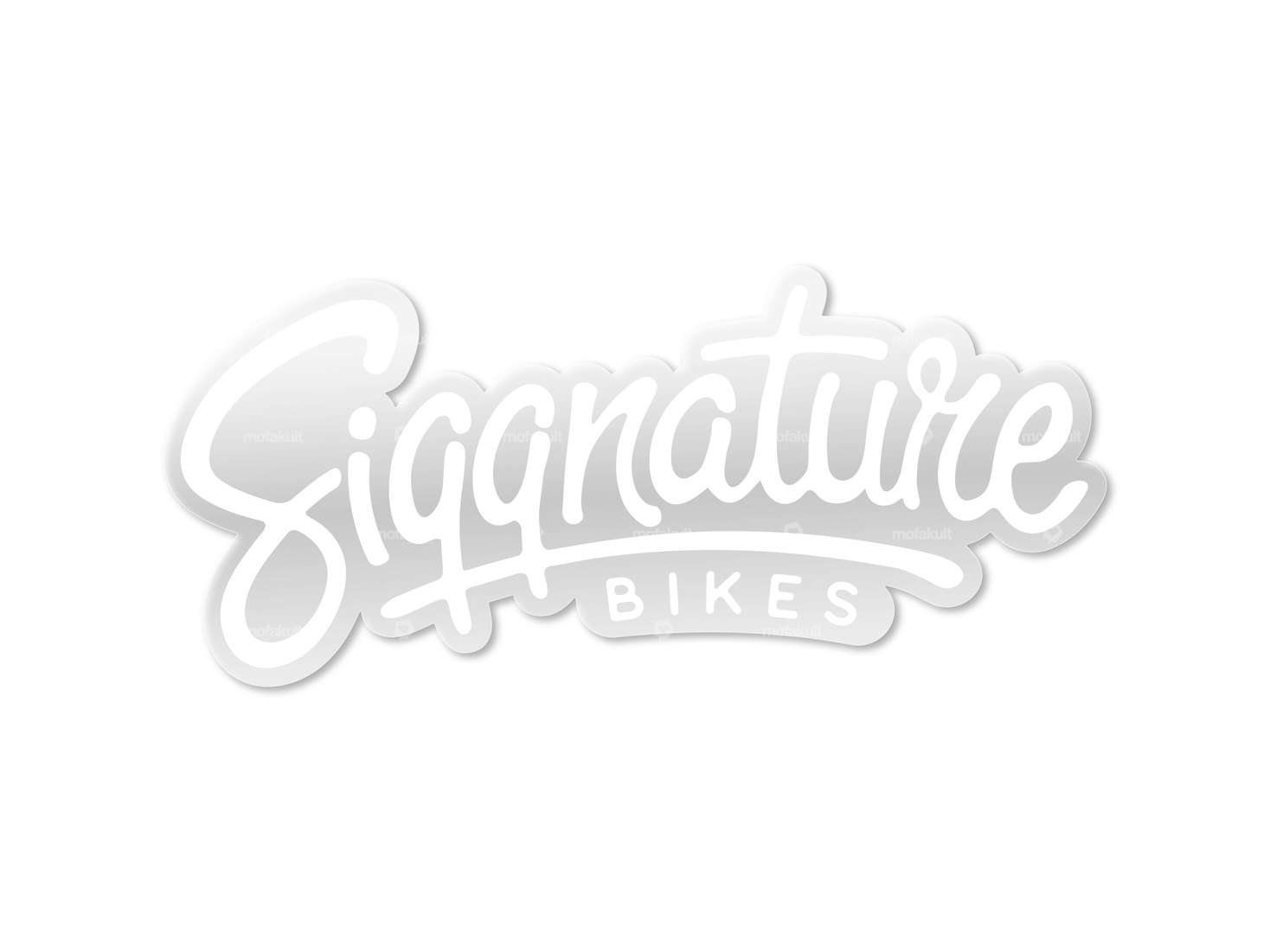 Siggnature sticker "Siggnature Bikes" 120 x 50 mm transparent white Carousel Image 1