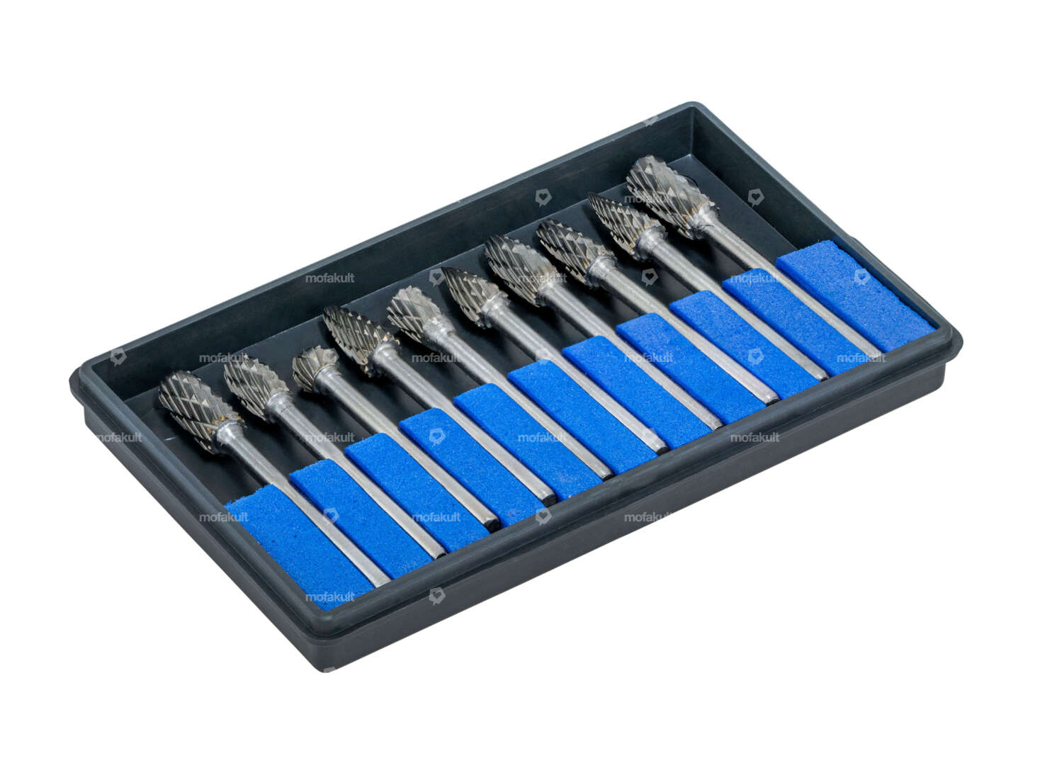 10-piece tungsten carbide milling cutter set (holder 3 mm) Carousel Image 1